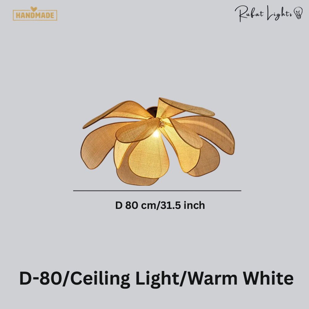 Rattan Flower Handmade Pendant Light