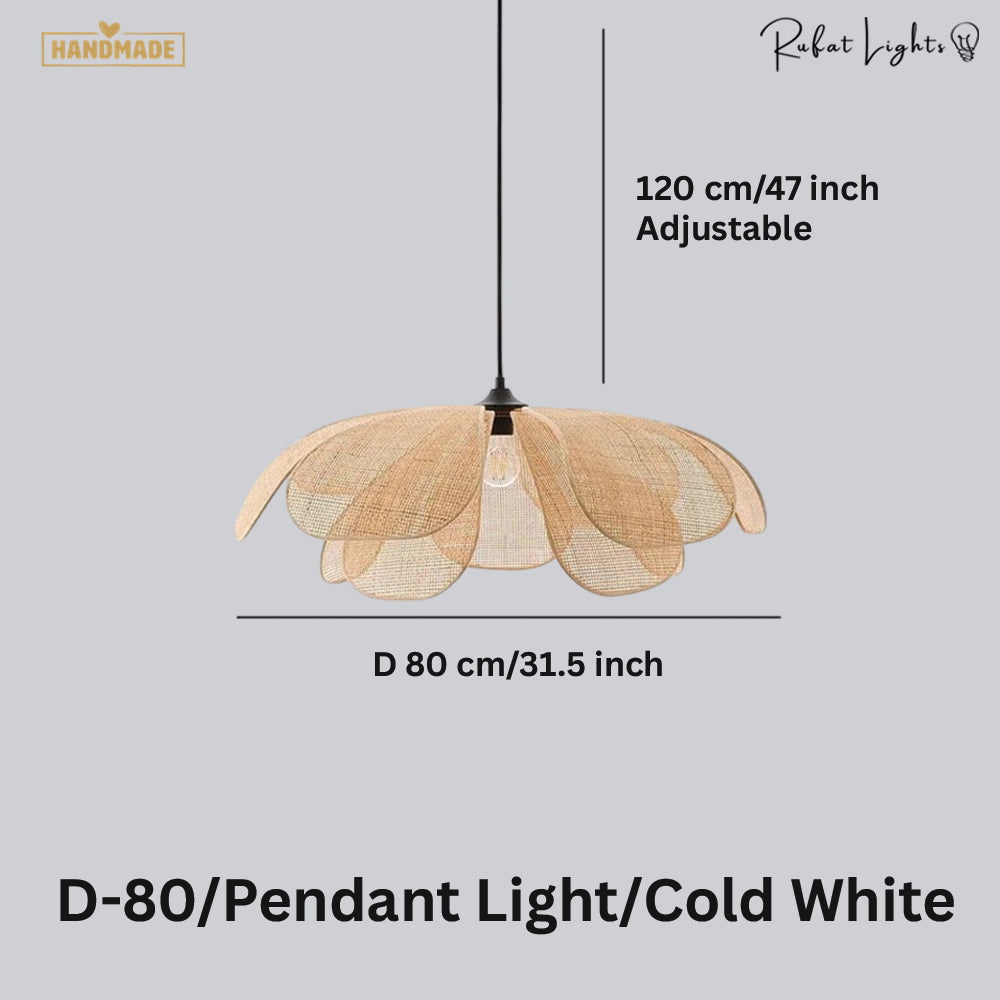 Rattan Flower Handmade Pendant Light