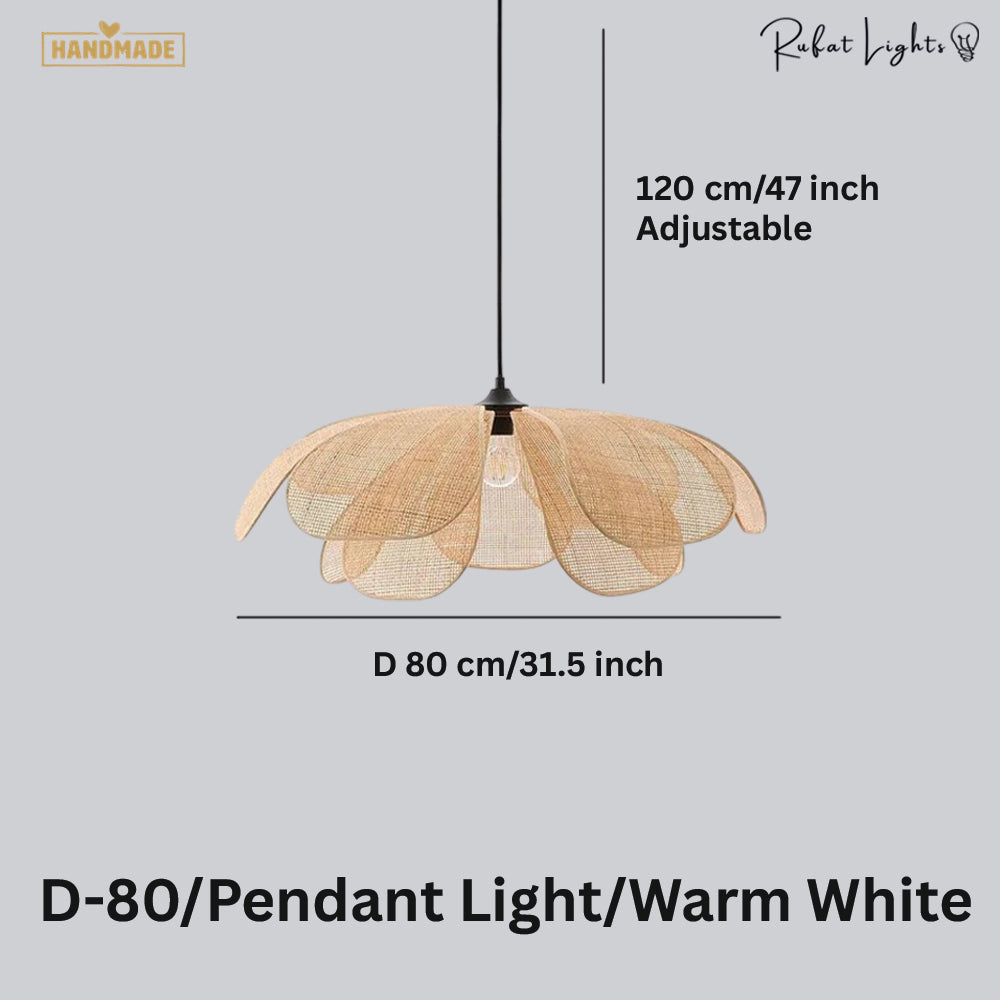 Rattan Flower Handmade Pendant Light