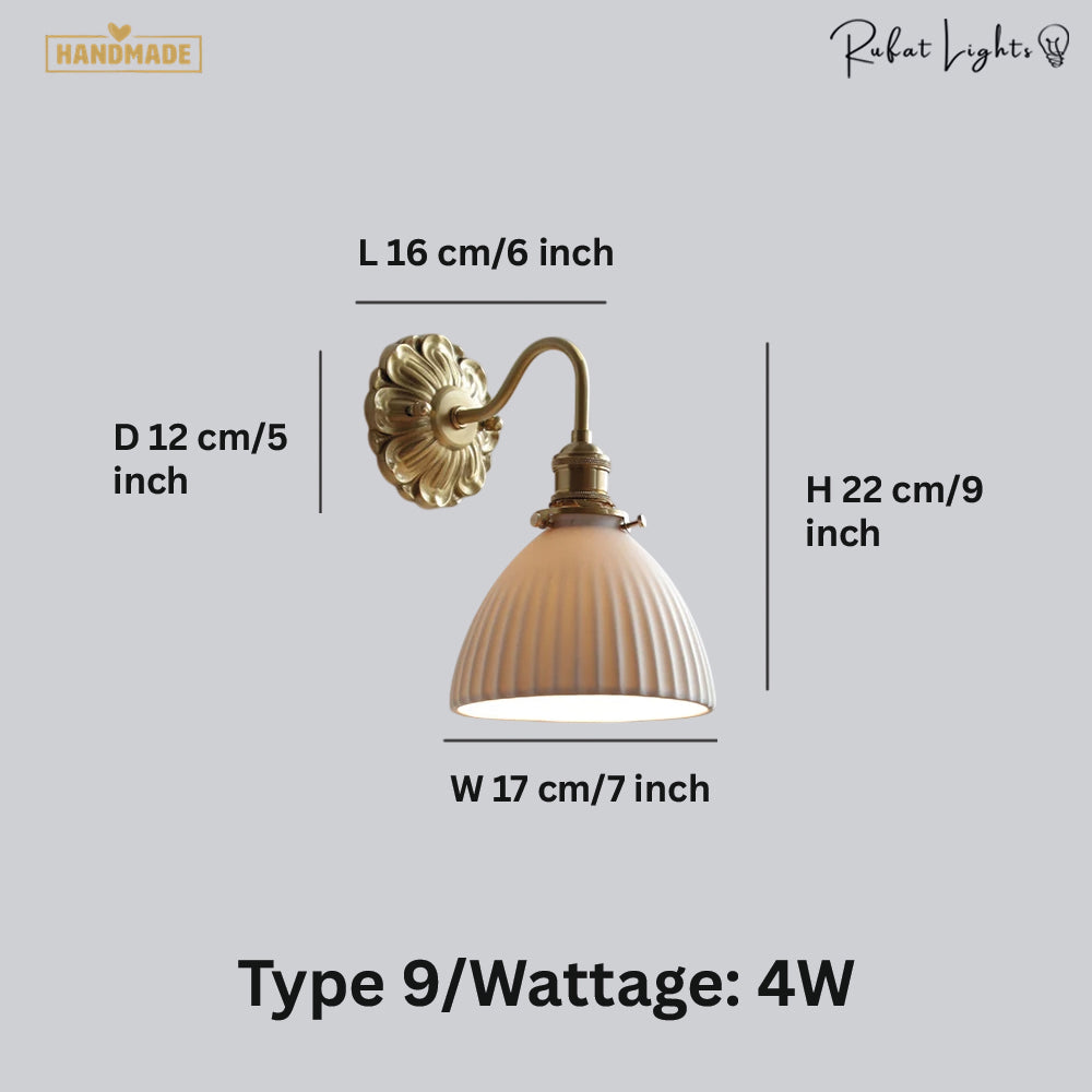 Copper Wandlamp Sconce Glass Wall Light