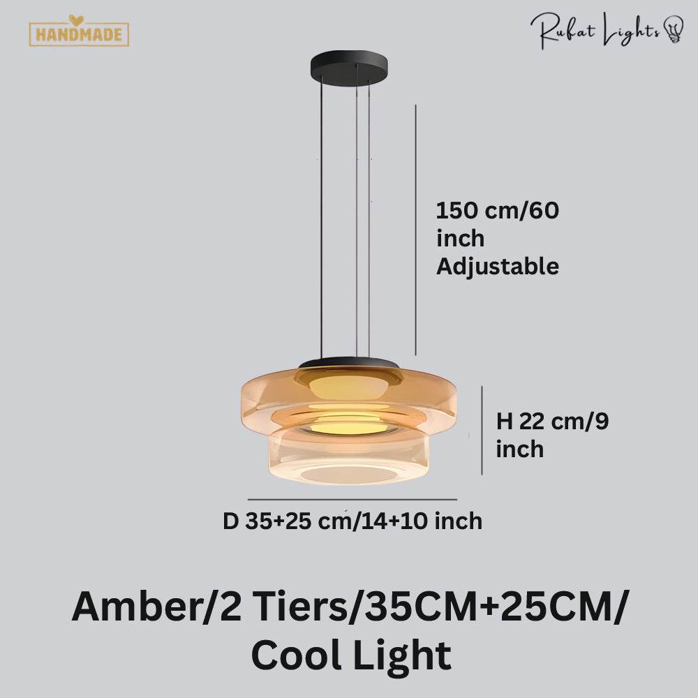 Minimalism Glass LED Chandelier Light