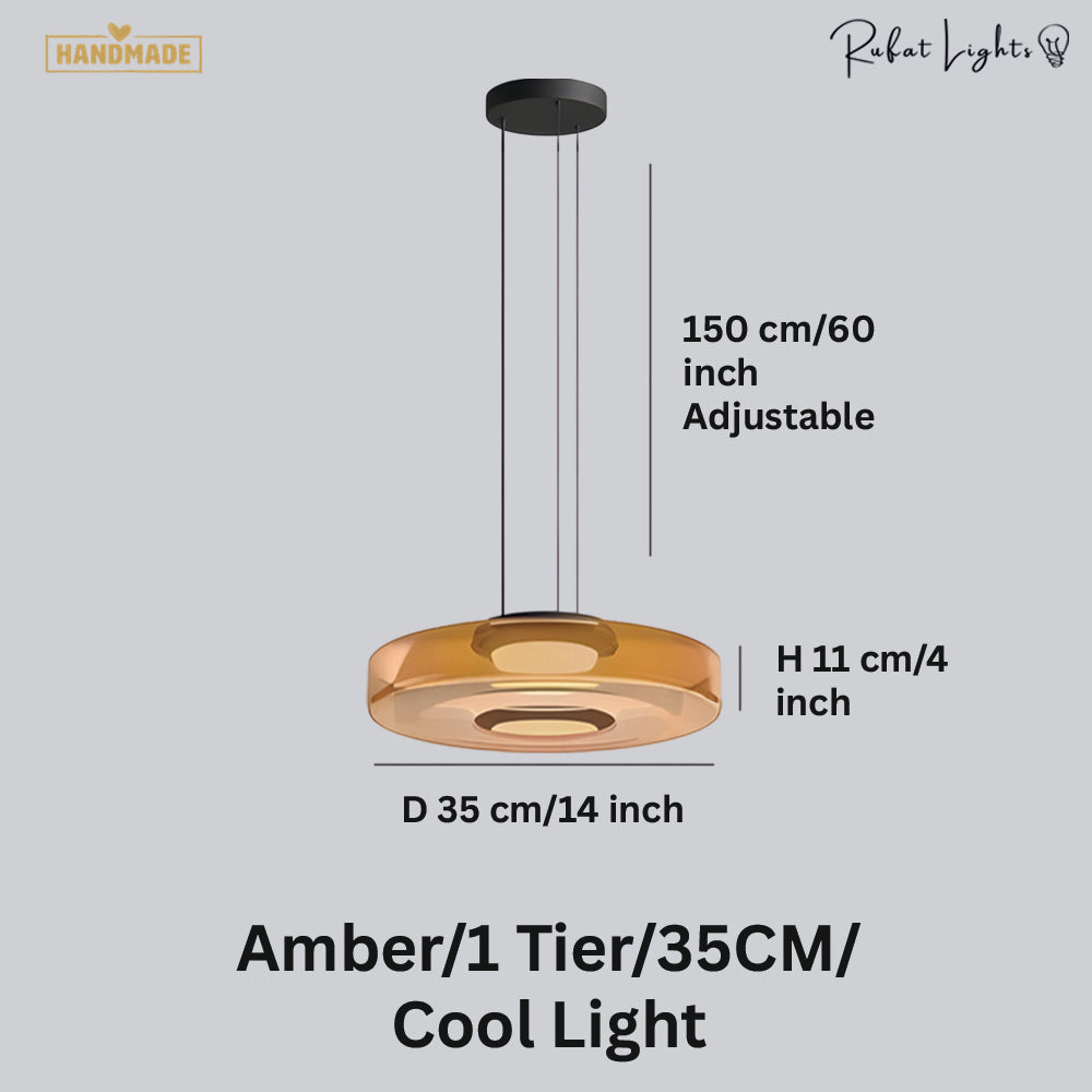 Minimalism Glass LED Chandelier Light