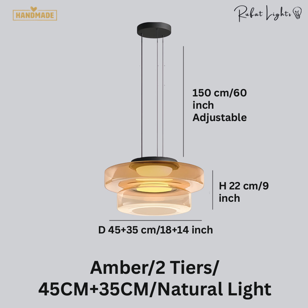 Minimalism Glass LED Chandelier Light