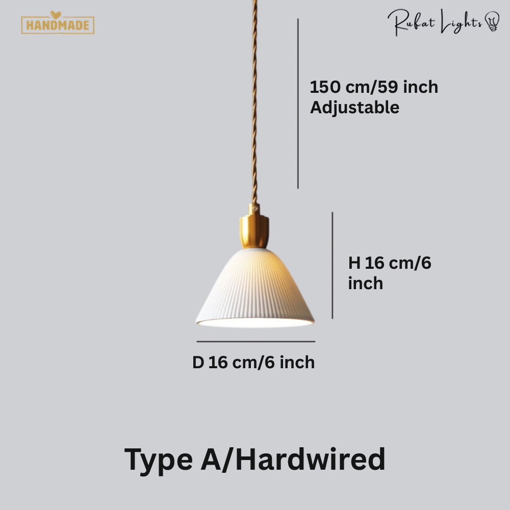 Ceramic Pendant Light Plug In Hanging Chandelier