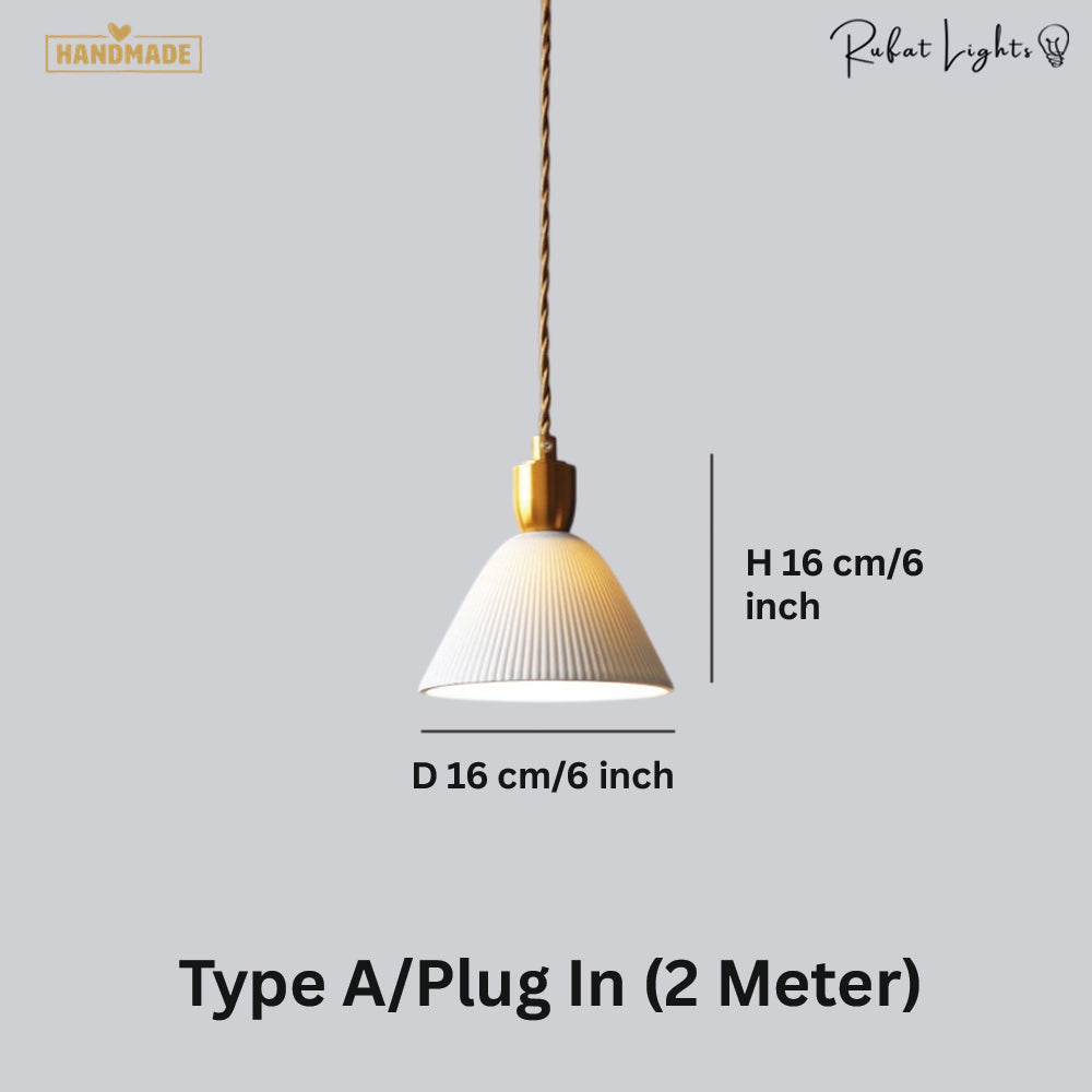 Ceramic Pendant Light Plug In Hanging Chandelier