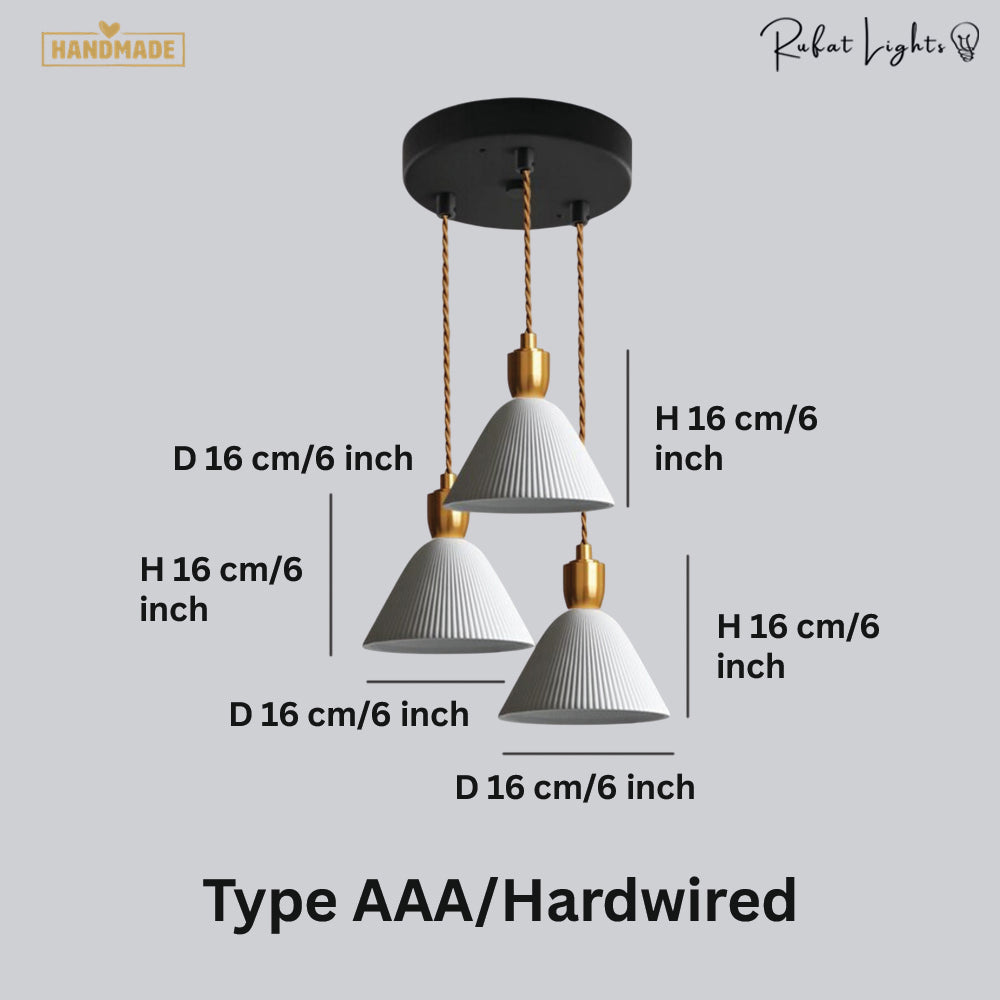 Ceramic Pendant Light Plug In Hanging Chandelier