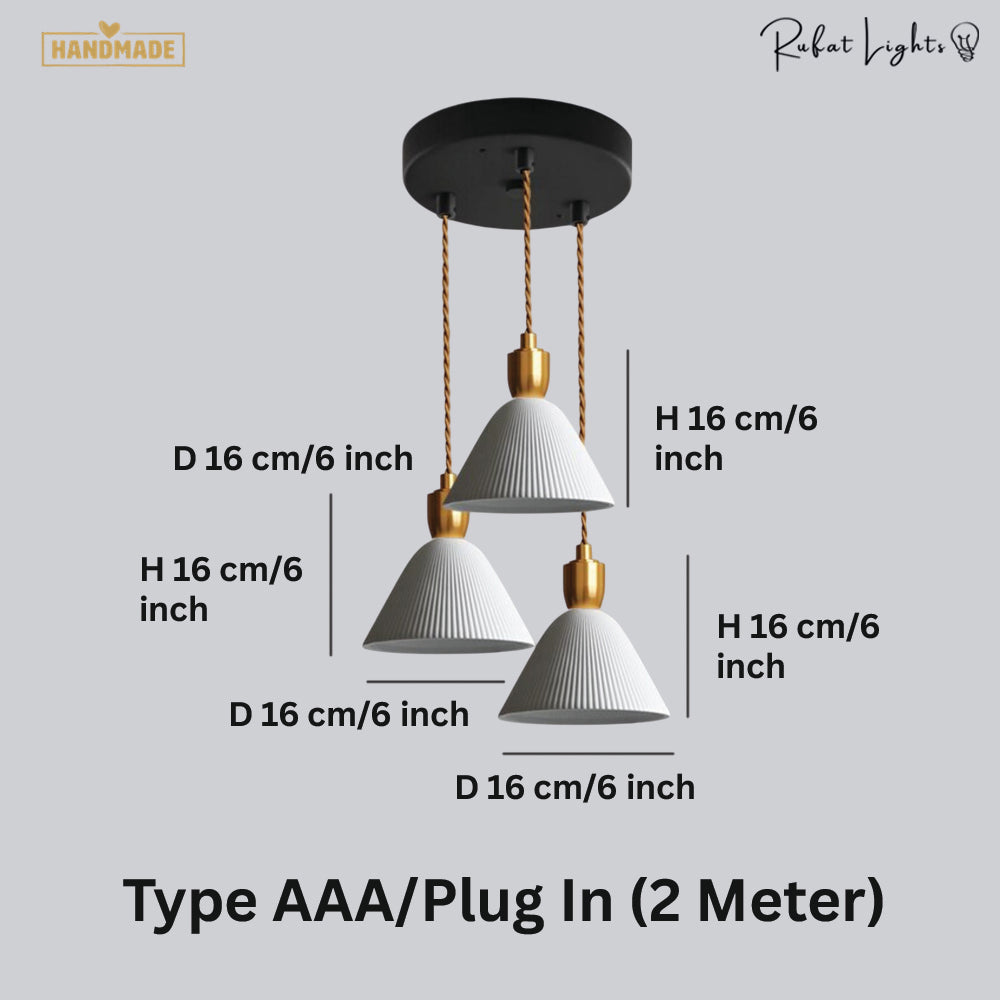 Ceramic Pendant Light Plug In Hanging Chandelier