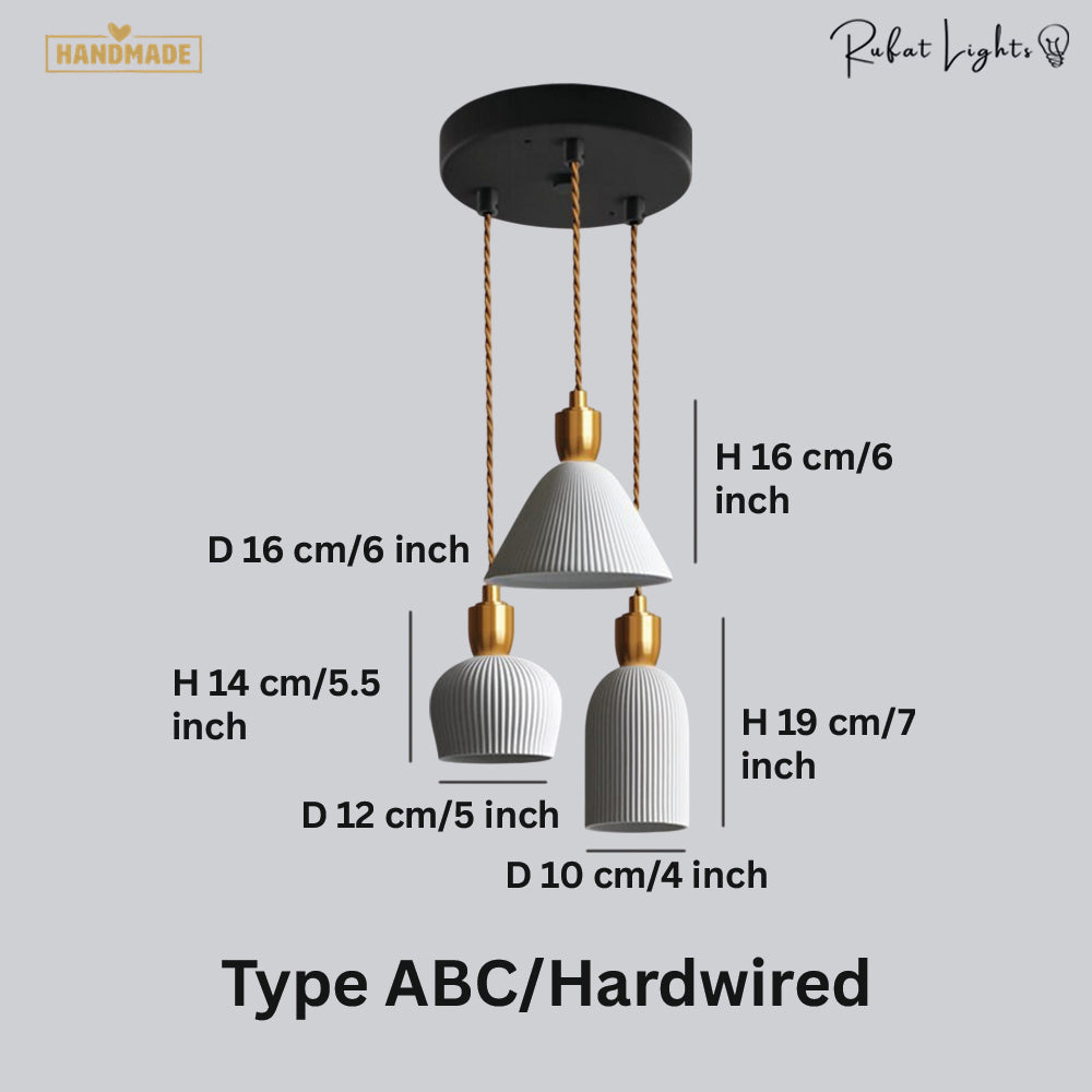 Ceramic Pendant Light Plug In Hanging Chandelier