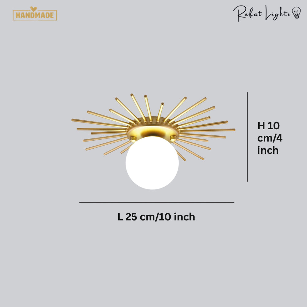 Gold Sunflower Ceiling Lamp