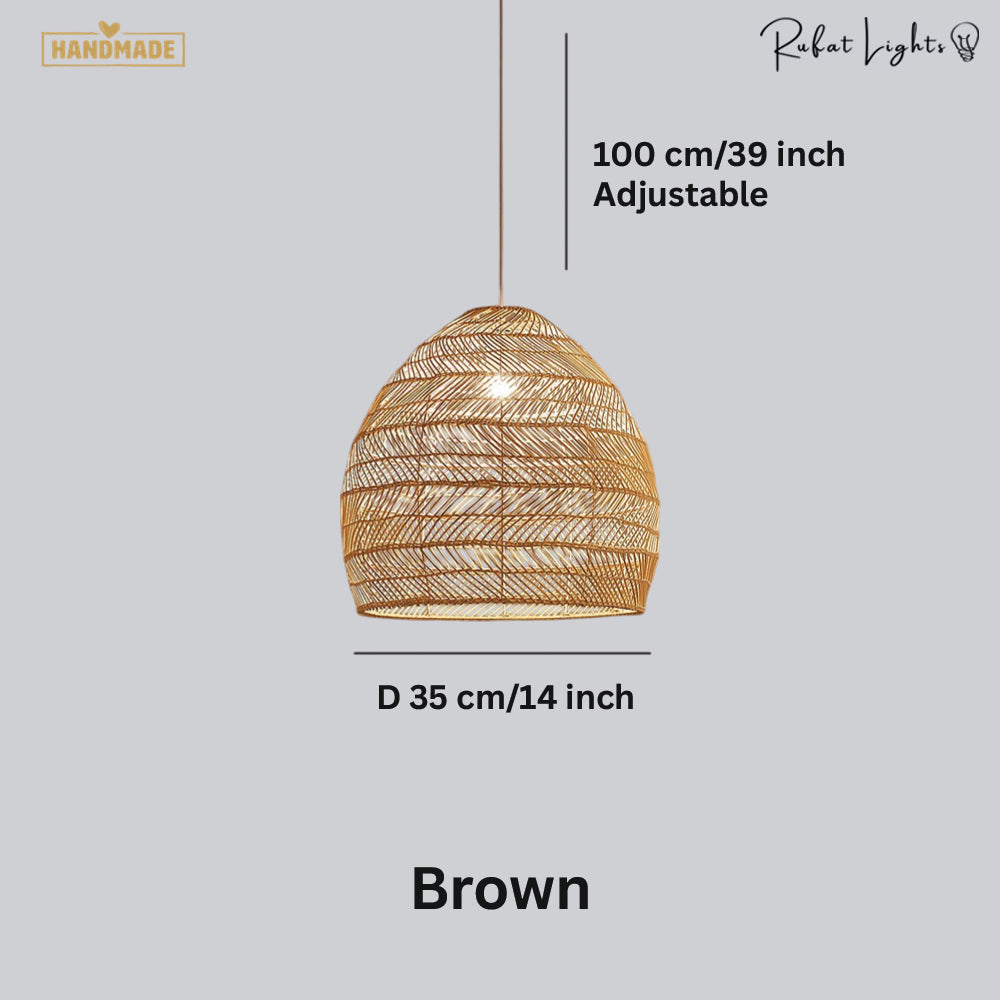 Japanese Serenity Bamboo Shade Pendant Lamp
