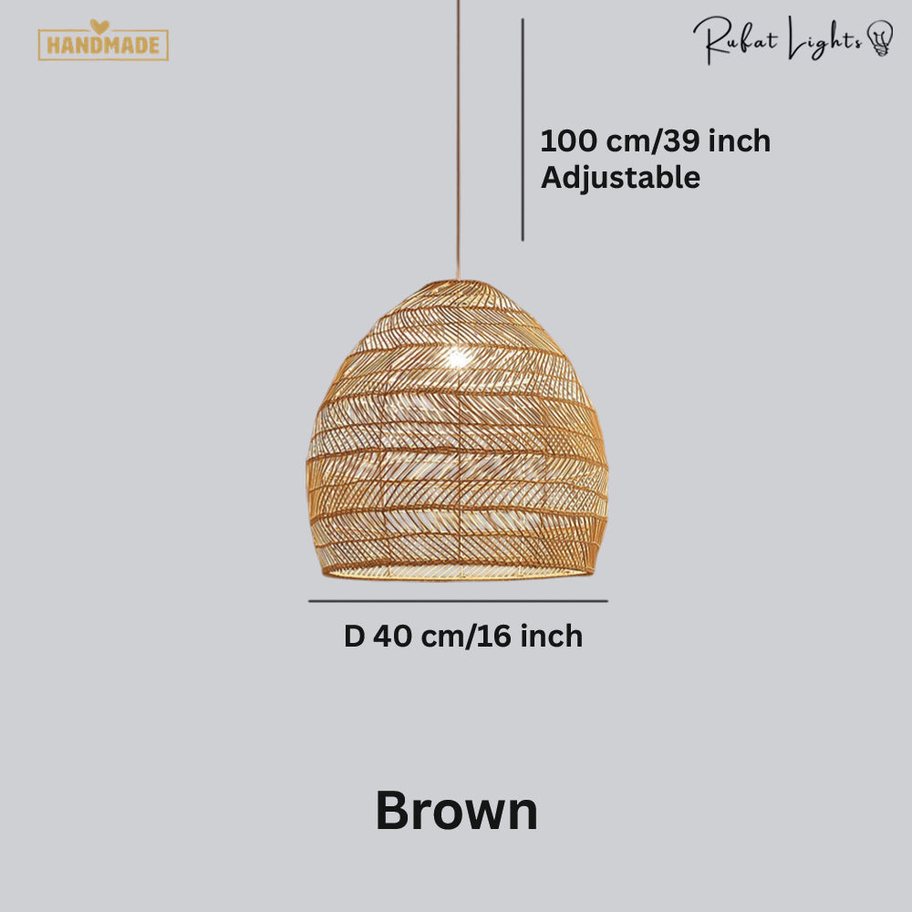 Japanese Serenity Bamboo Shade Pendant Lamp