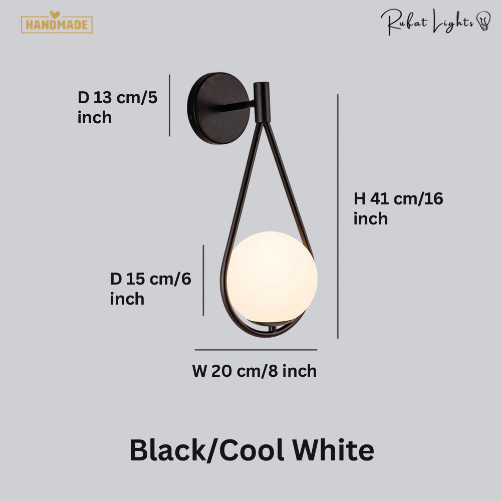 Metal Casing Glass Ball Wall Light