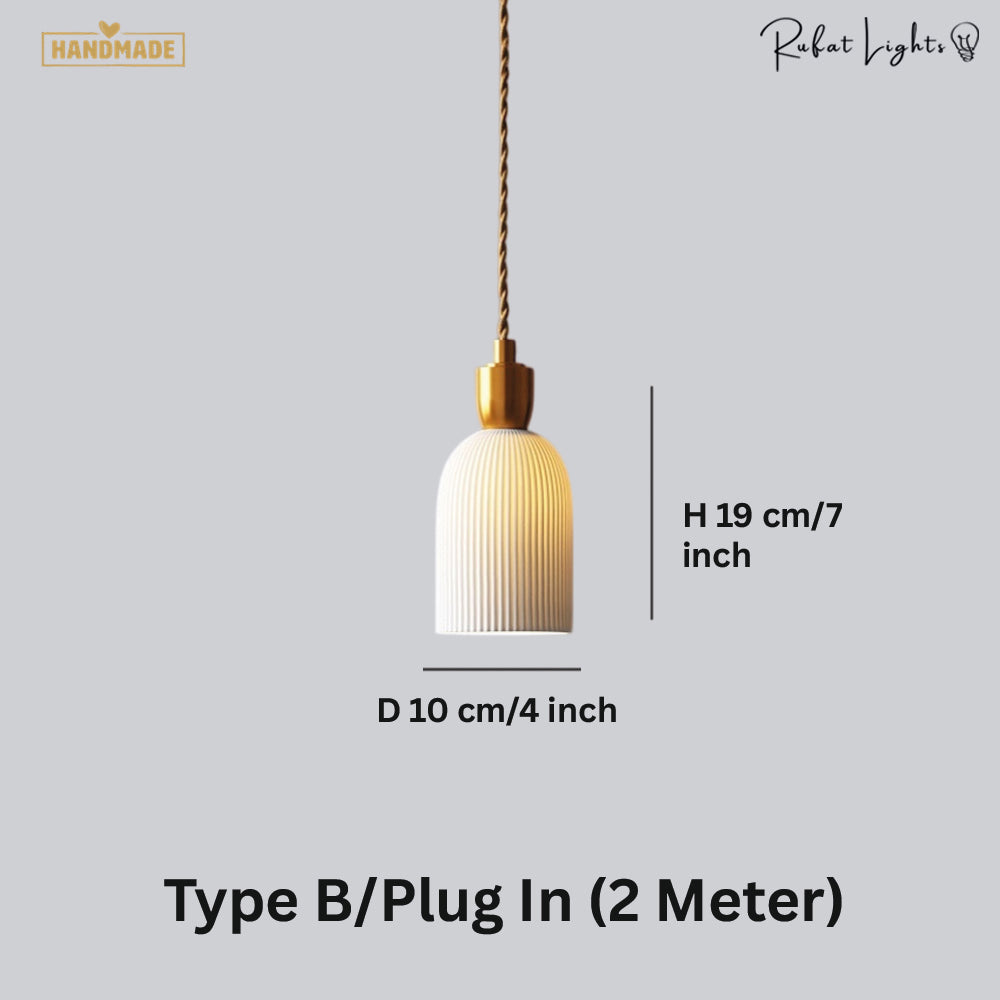 Ceramic Pendant Light Plug In Hanging Chandelier
