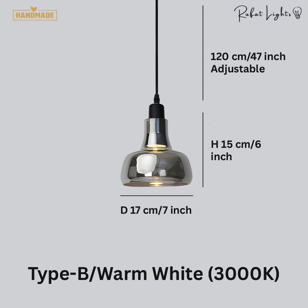 Island Mini Shiny Gray Glass Pendant Lights