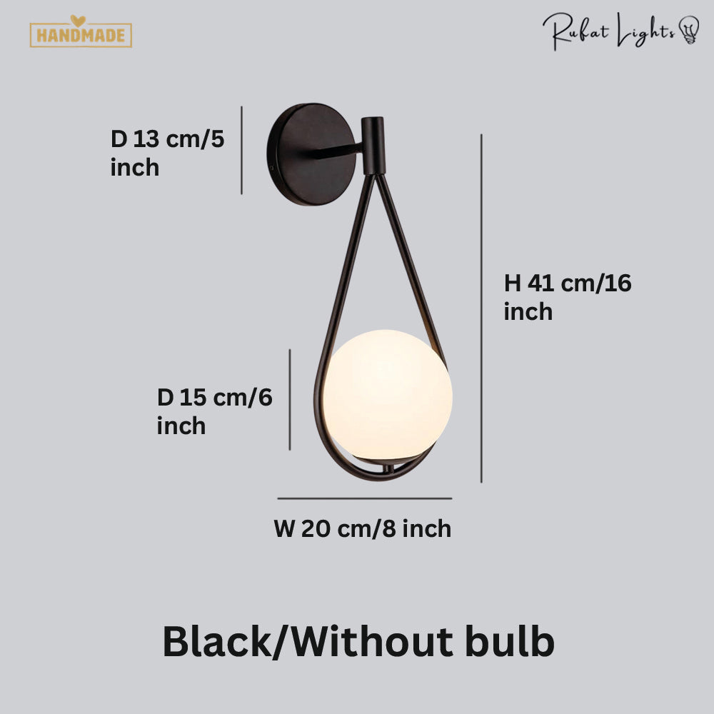 Metal Casing Glass Ball Wall Light