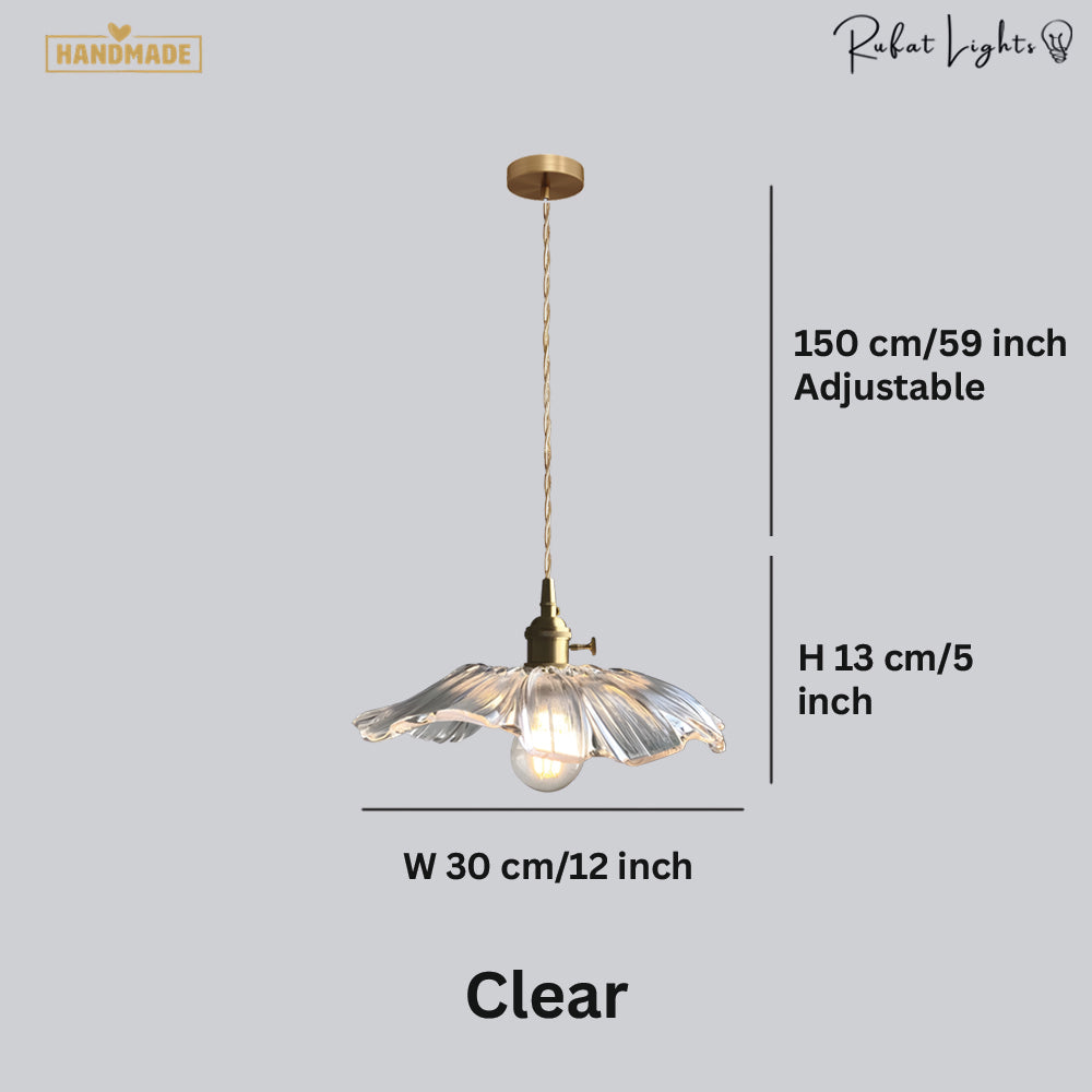 Vintage Floral Glass Pendant Light