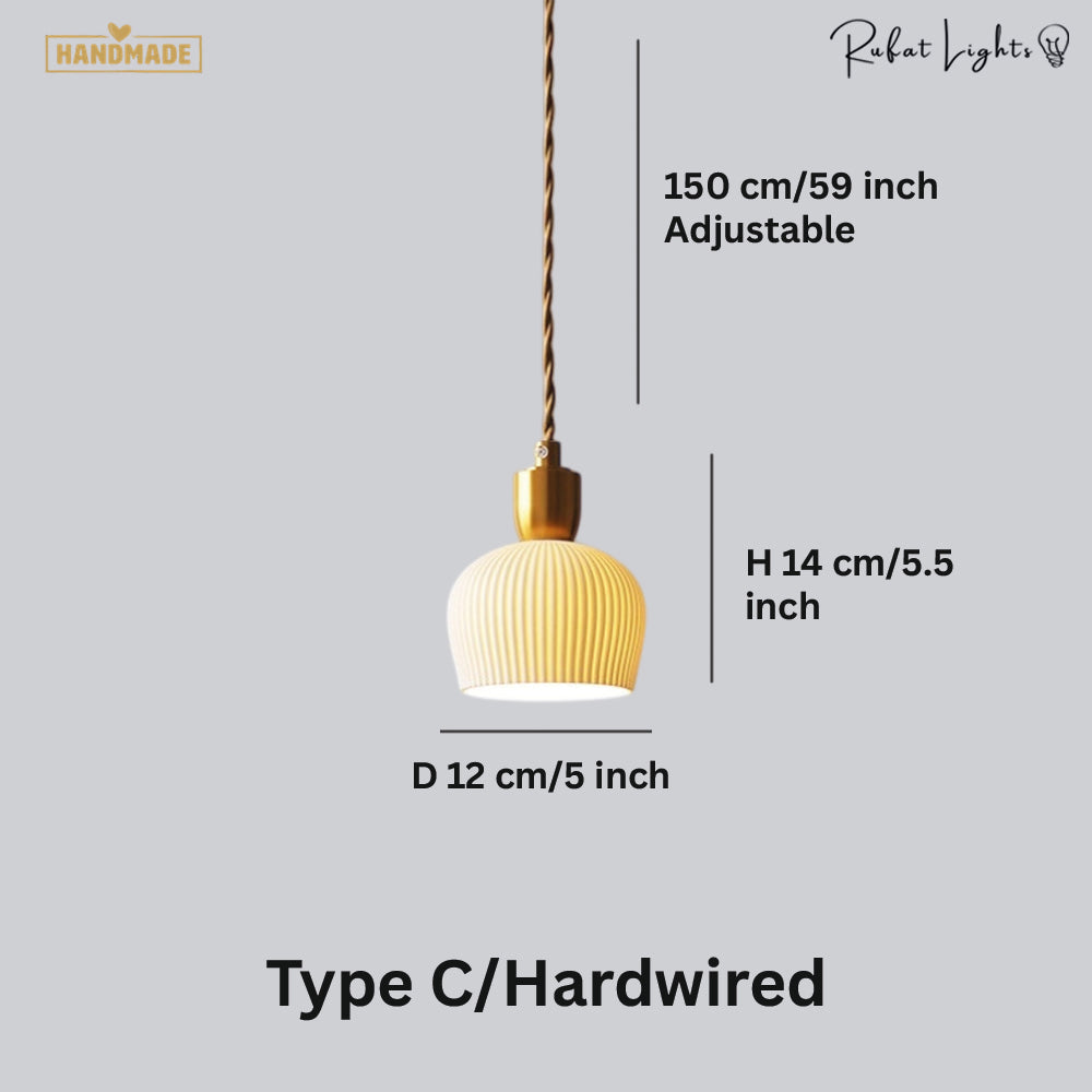 Ceramic Pendant Light Plug In Hanging Chandelier