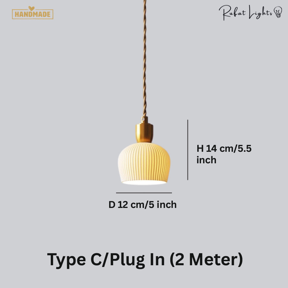 Ceramic Pendant Light Plug In Hanging Chandelier