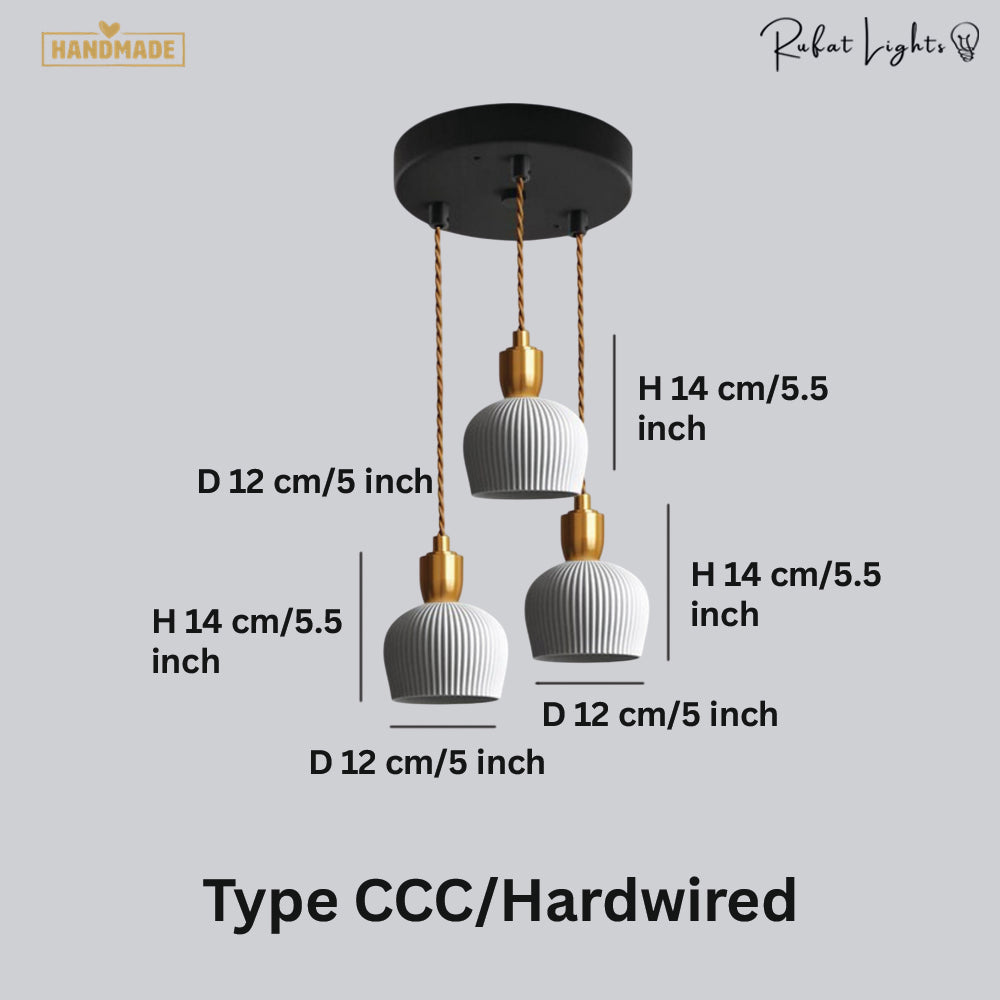 Ceramic Pendant Light Plug In Hanging Chandelier