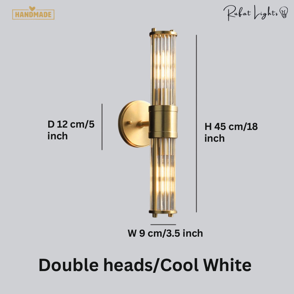 Luxury Crystal Gold Glass Rod Wall Lamps
