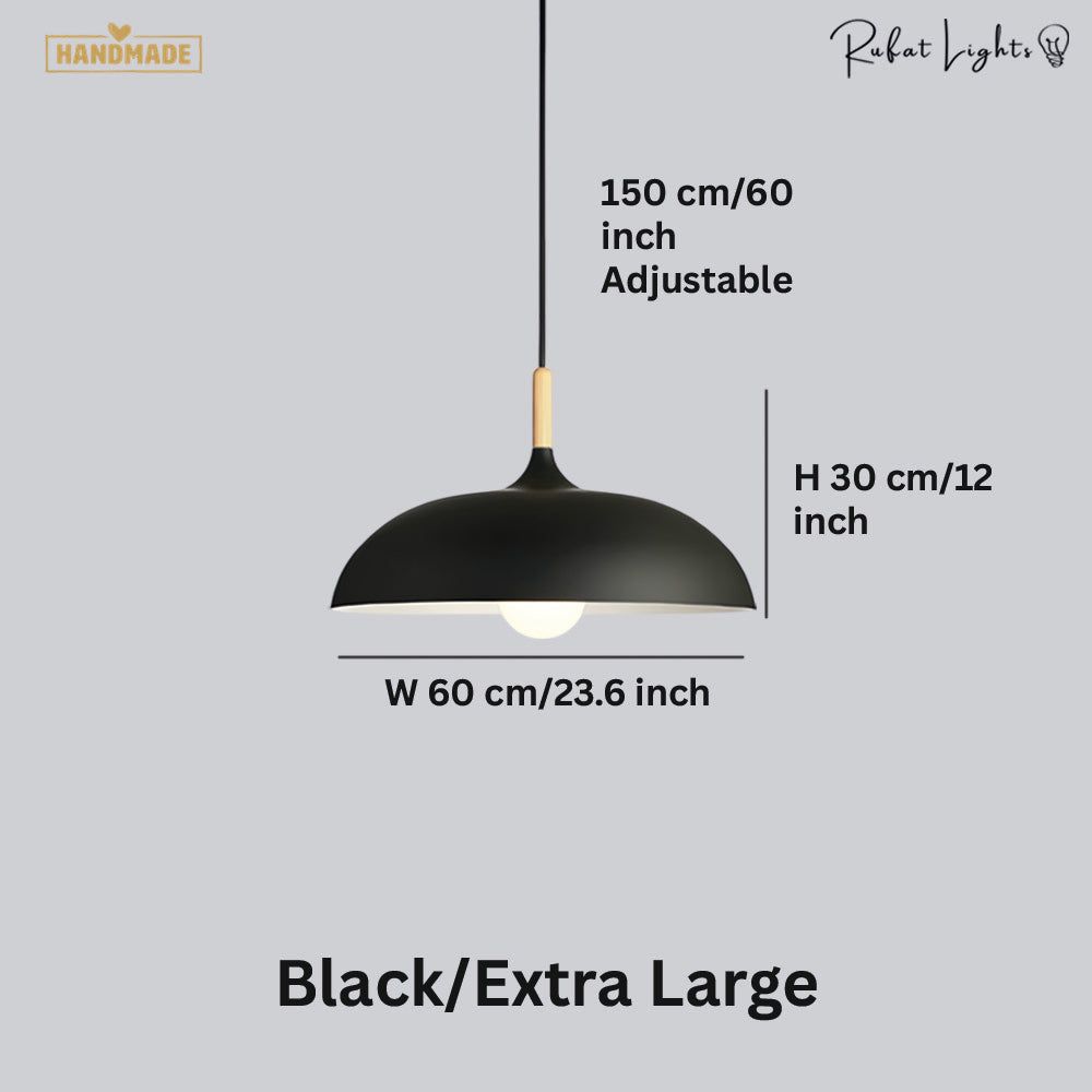 Minimalist Wood & Aluminum Pendant Light
