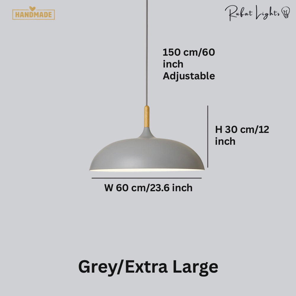Minimalist Wood & Aluminum Pendant Light