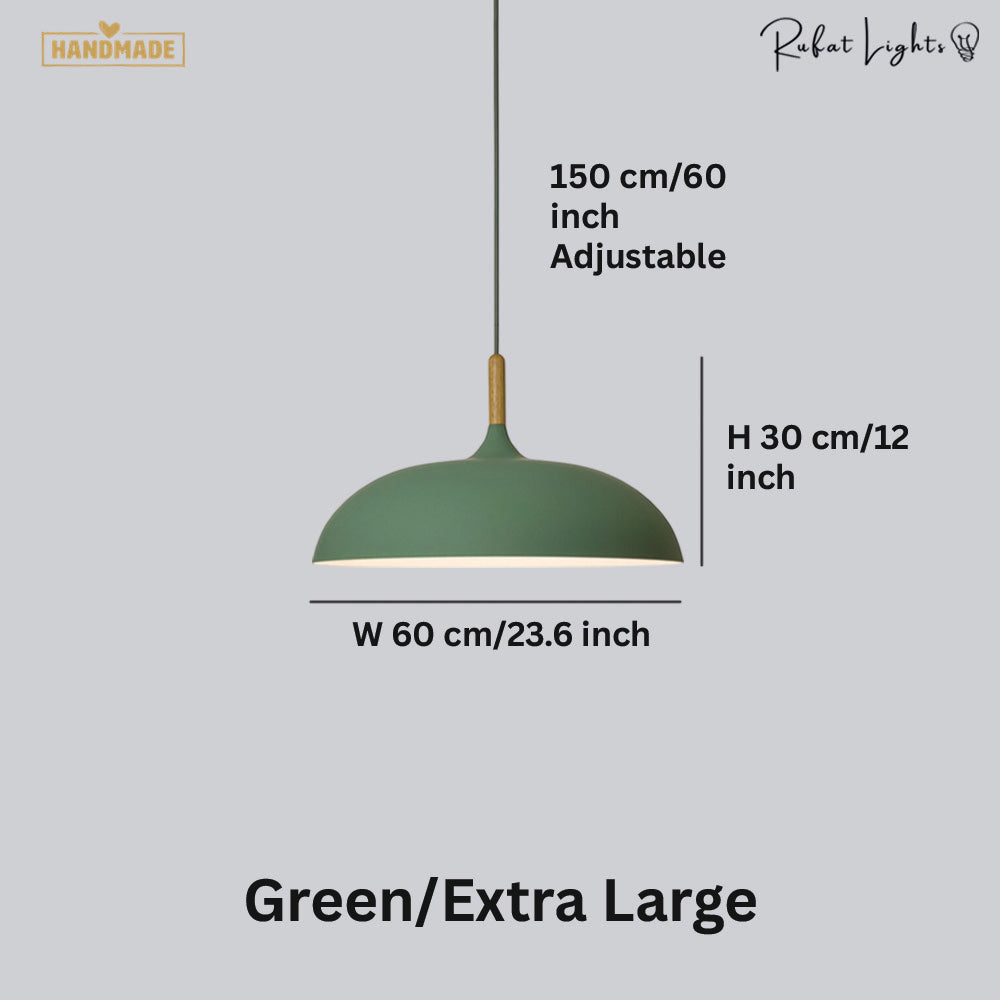 Minimalist Wood & Aluminum Pendant Light