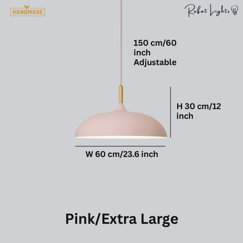 Minimalist Wood & Aluminum Pendant Light