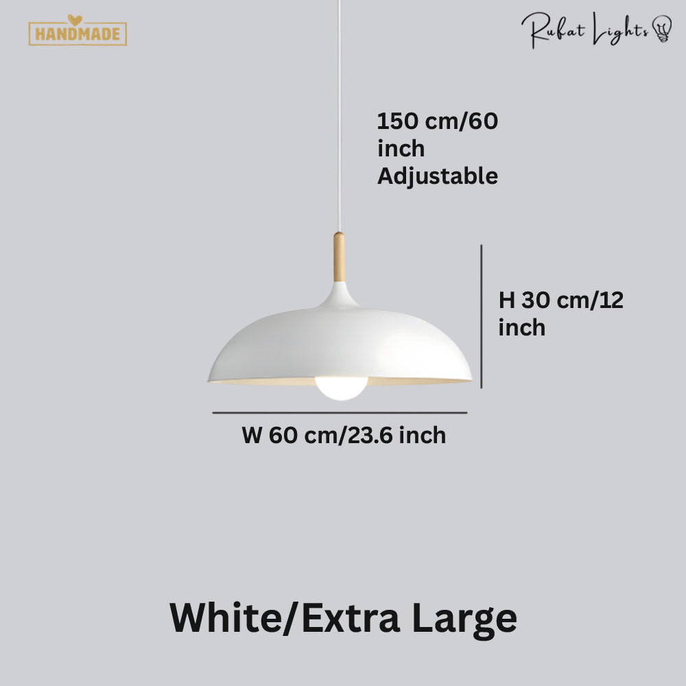 Minimalist Wood & Aluminum Pendant Light