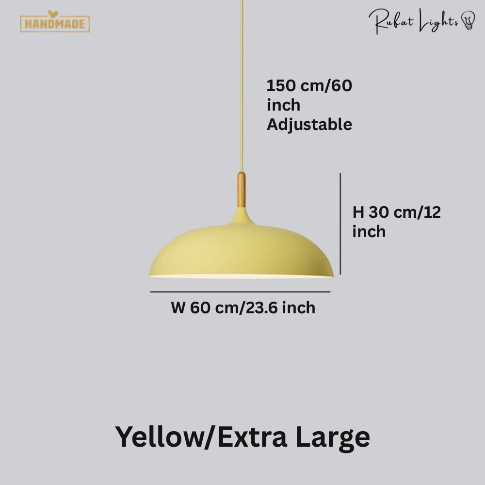 Minimalist Wood & Aluminum Pendant Light