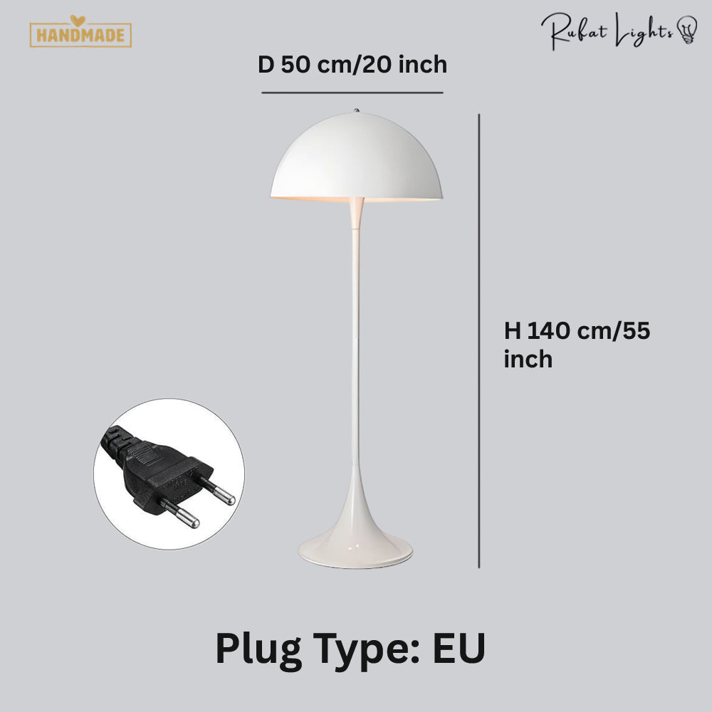 Panthella Acrylic White Mushroom Floor Lamp