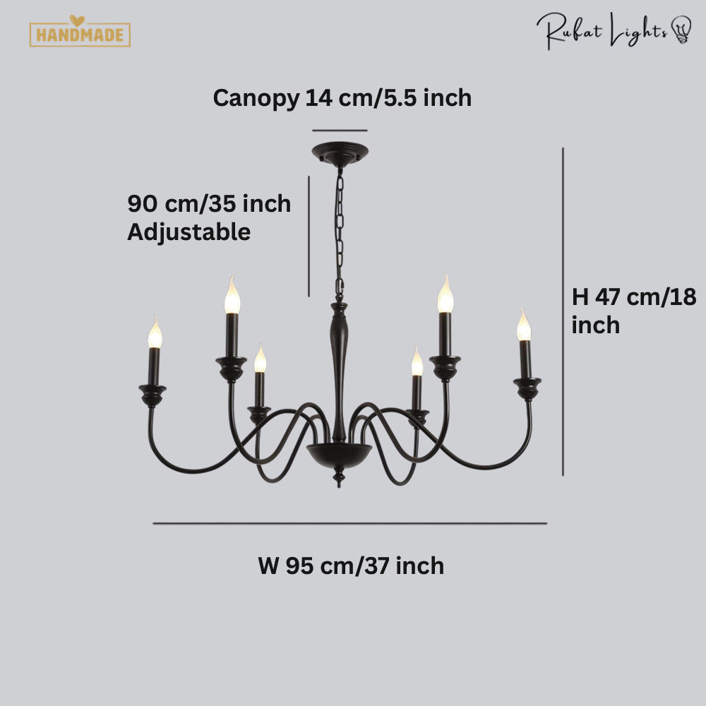 Ganeed Rustic Classic LED Iron Chandelier Light