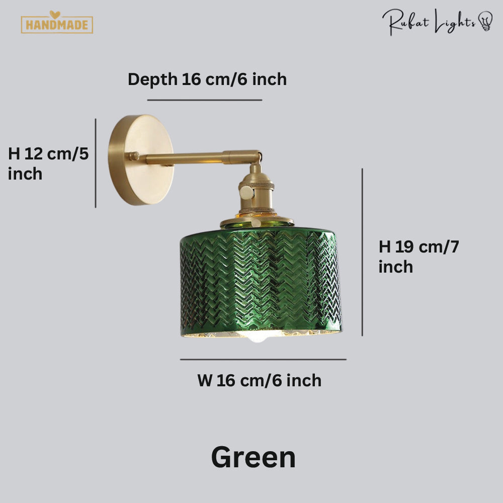 Contemporary Cylindrical Glass Wall Lamp