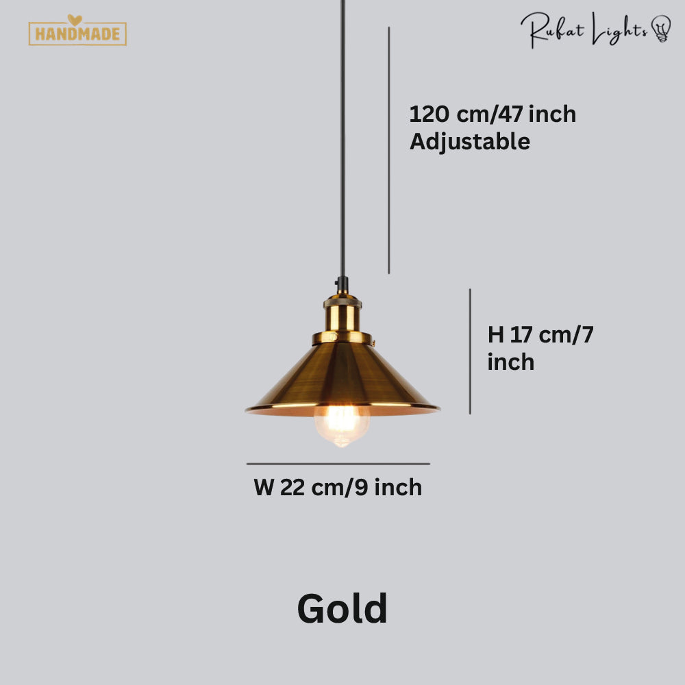 Brass Iron Plated Industrial Pendant Light
