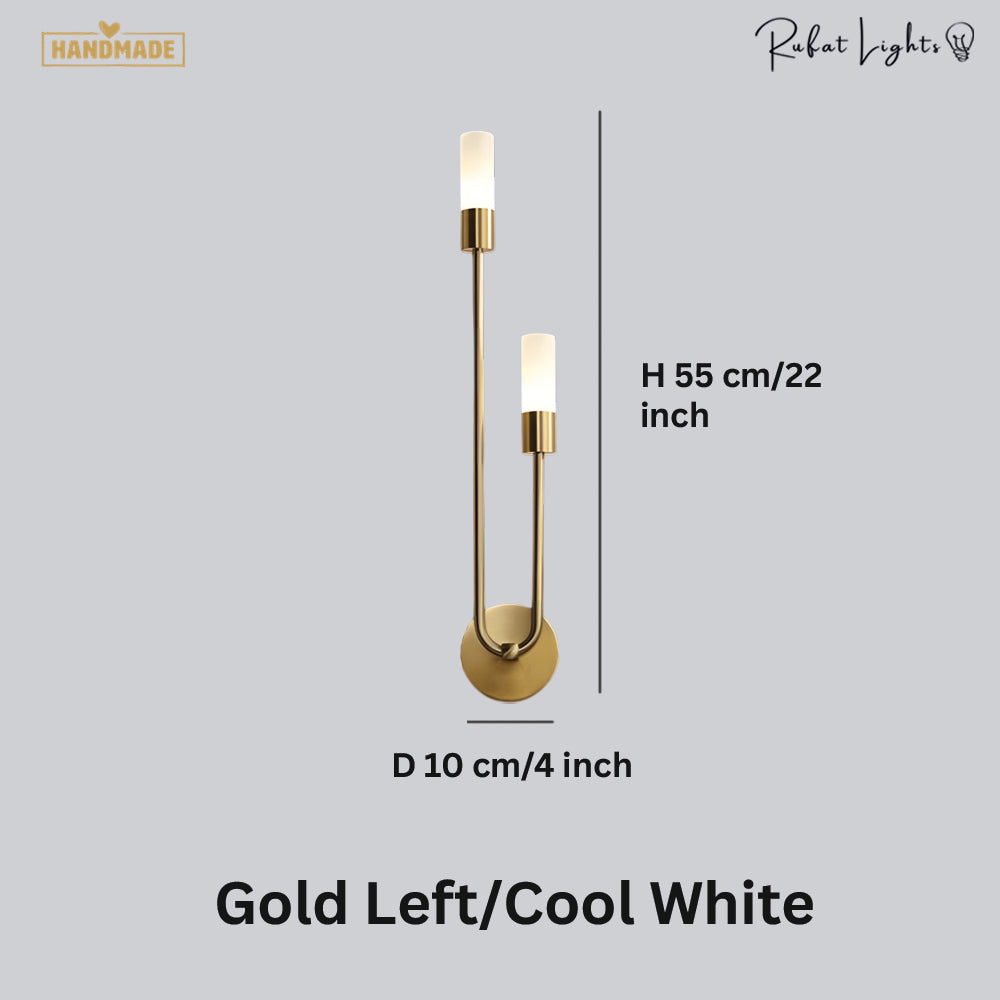 Modern Copper U-Shape Luster LED Wall Lamp