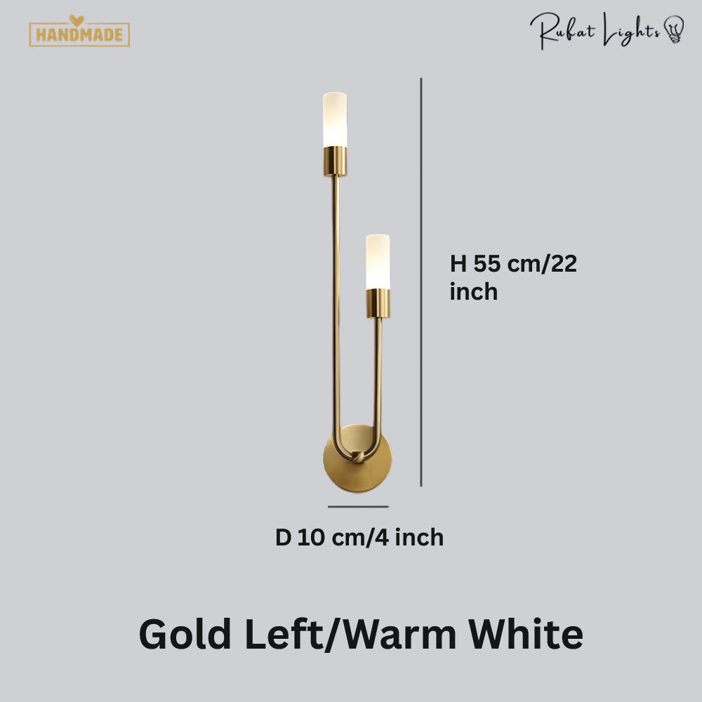 Modern Copper U-Shape Luster LED Wall Lamp