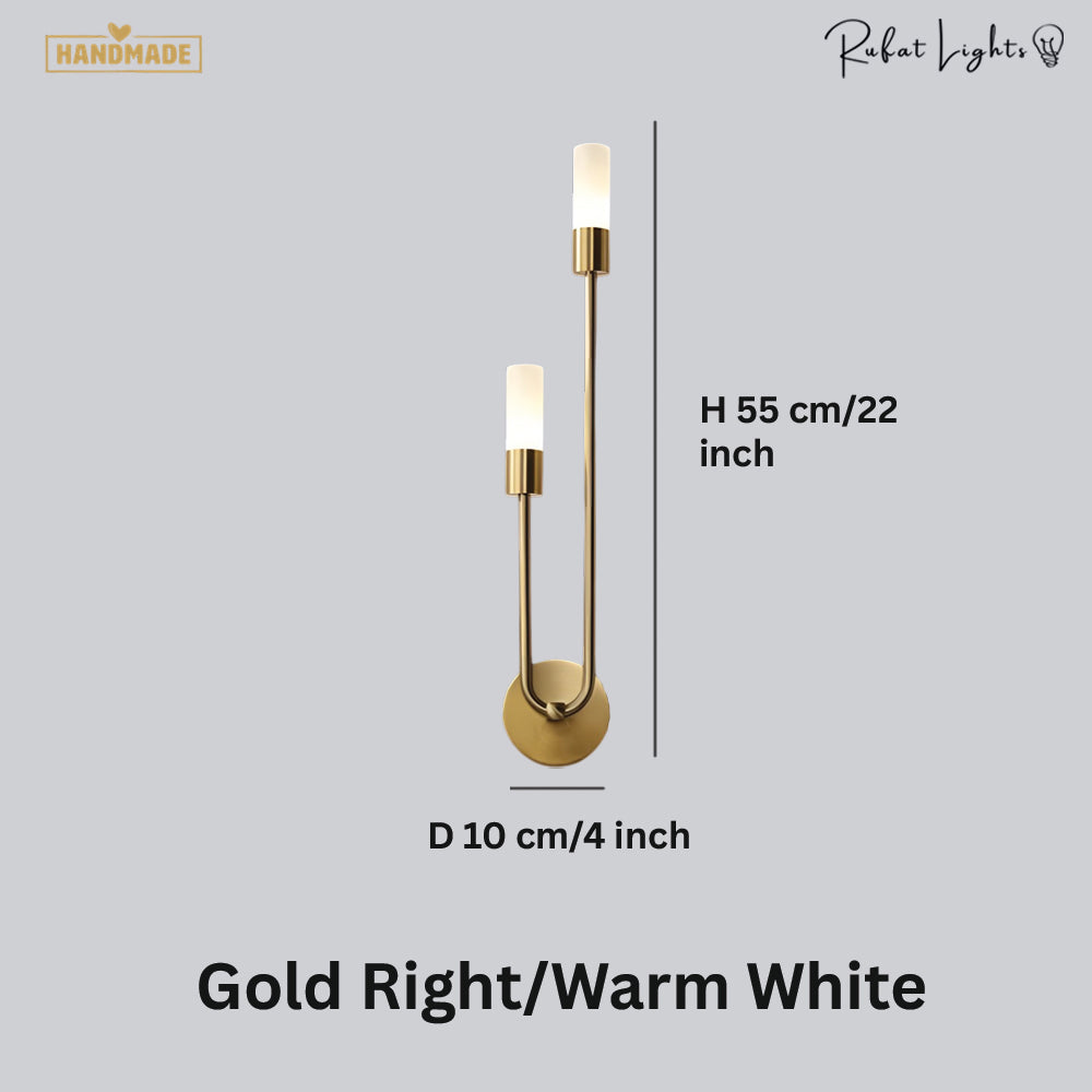 Modern Copper U-Shape Luster LED Wall Lamp