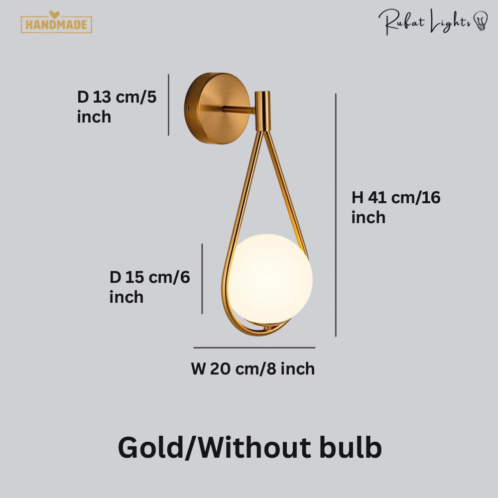 Metal Casing Glass Ball Wall Light