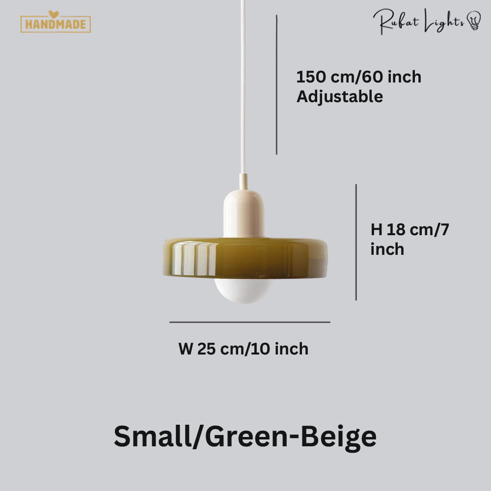 Vintage Scandinavian Glass Pendant Light