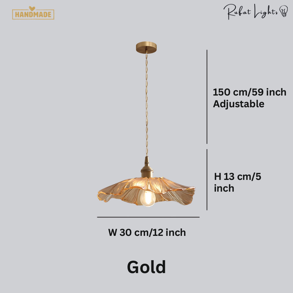 Vintage Floral Glass Pendant Light