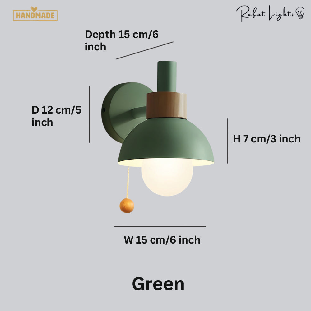 Colorful Wood Globe Wall Lamps