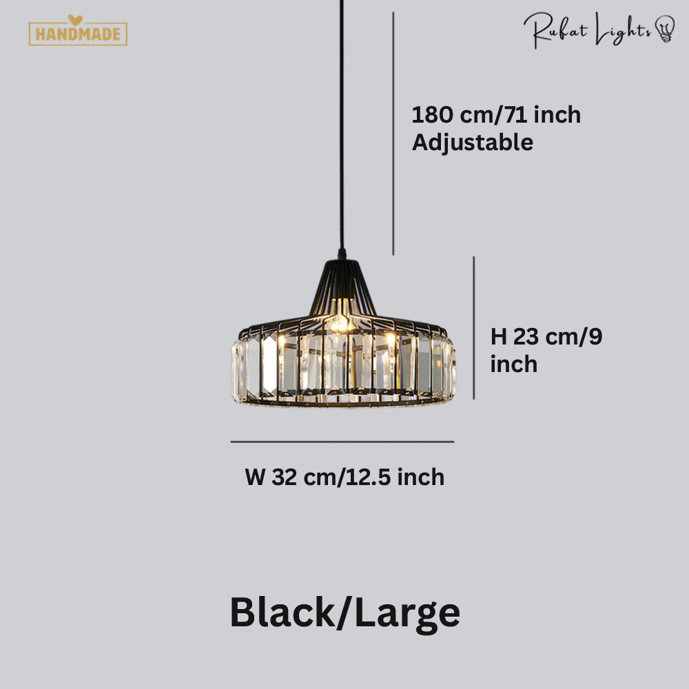 Contemporary Circular Crystal Pendant Light