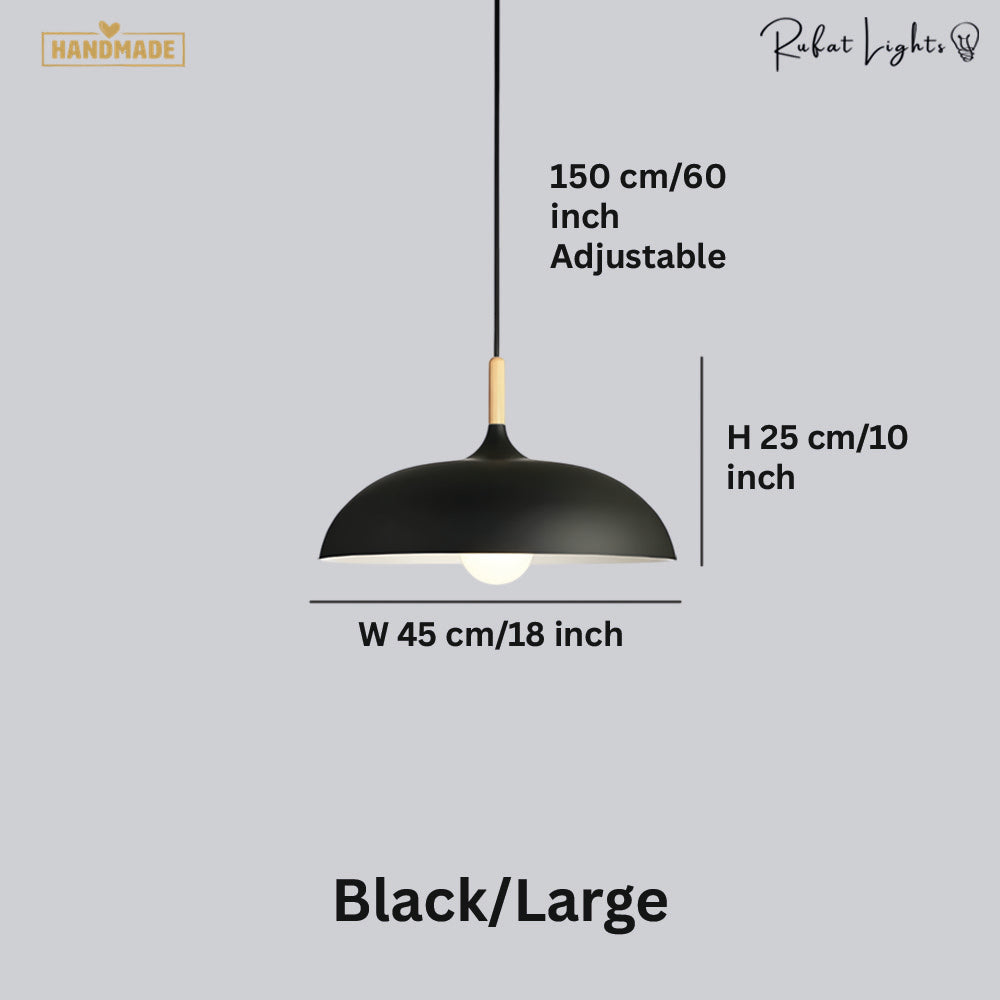 Minimalist Wood & Aluminum Pendant Light