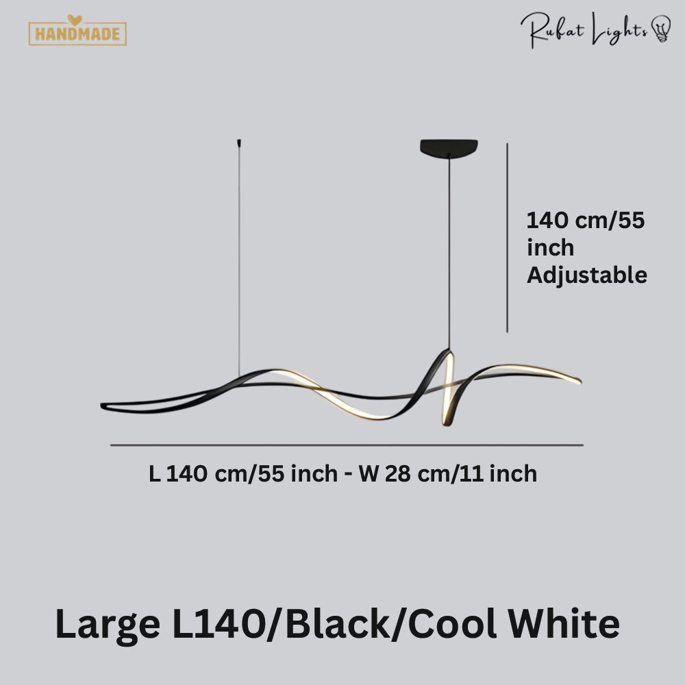 Aluminum Ribbon Shape LED Chandelier