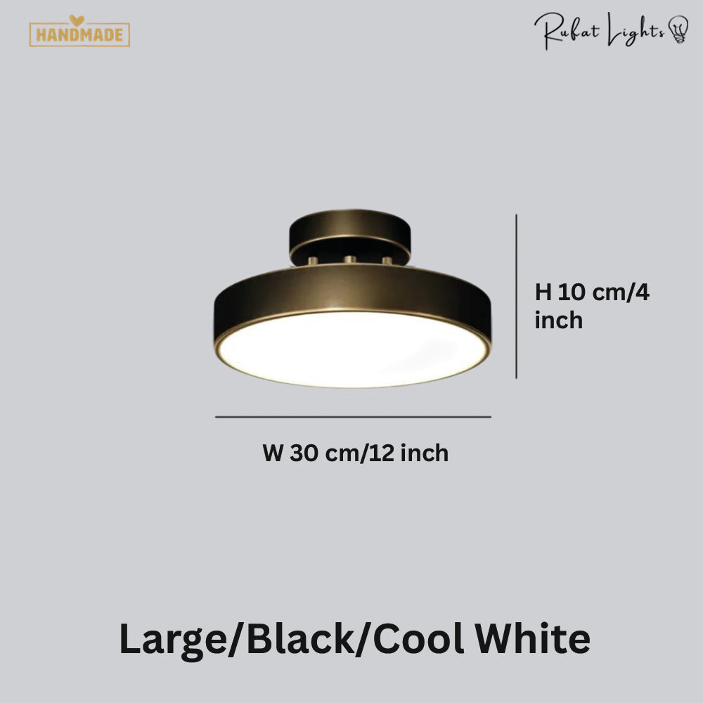 Round Copper Golden Ceiling Lamp
