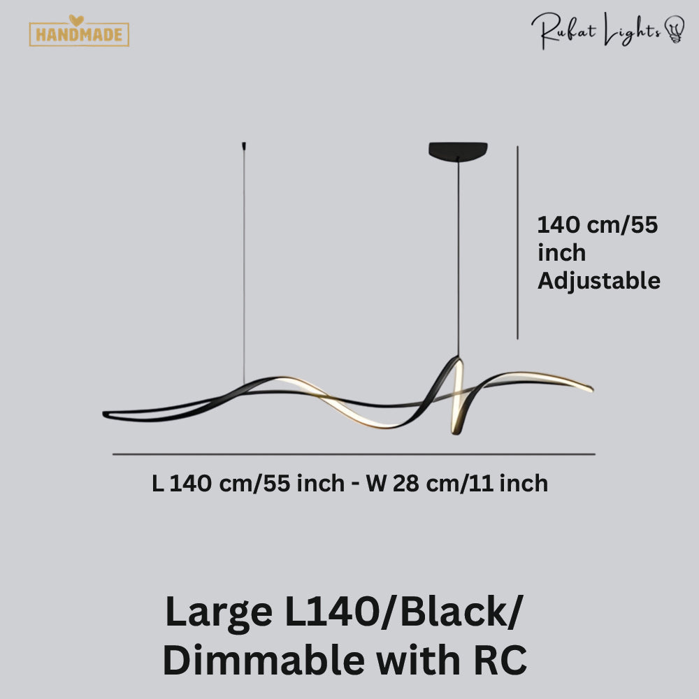 Aluminum Ribbon Shape LED Chandelier