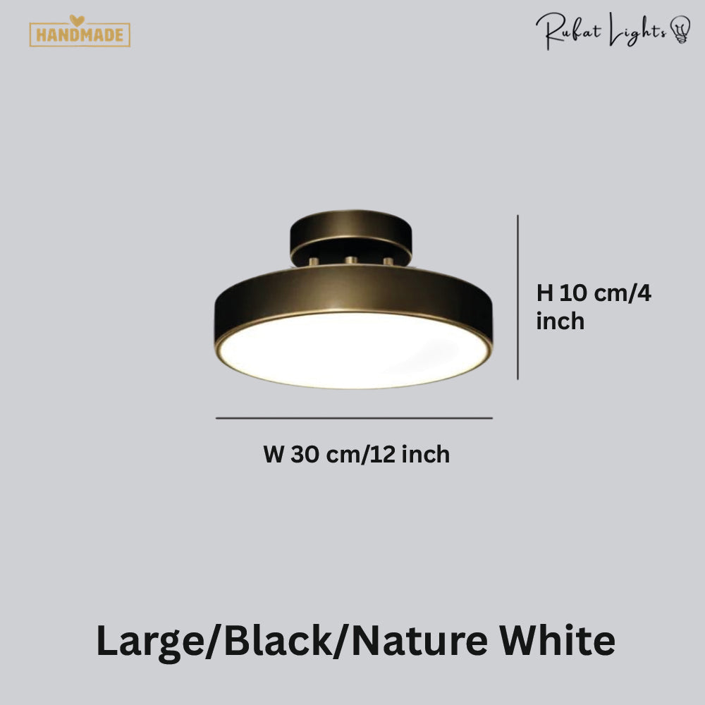 Round Copper Golden Ceiling Lamp