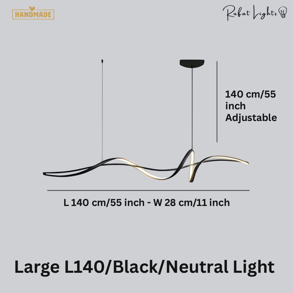 Aluminum Ribbon Shape LED Chandelier