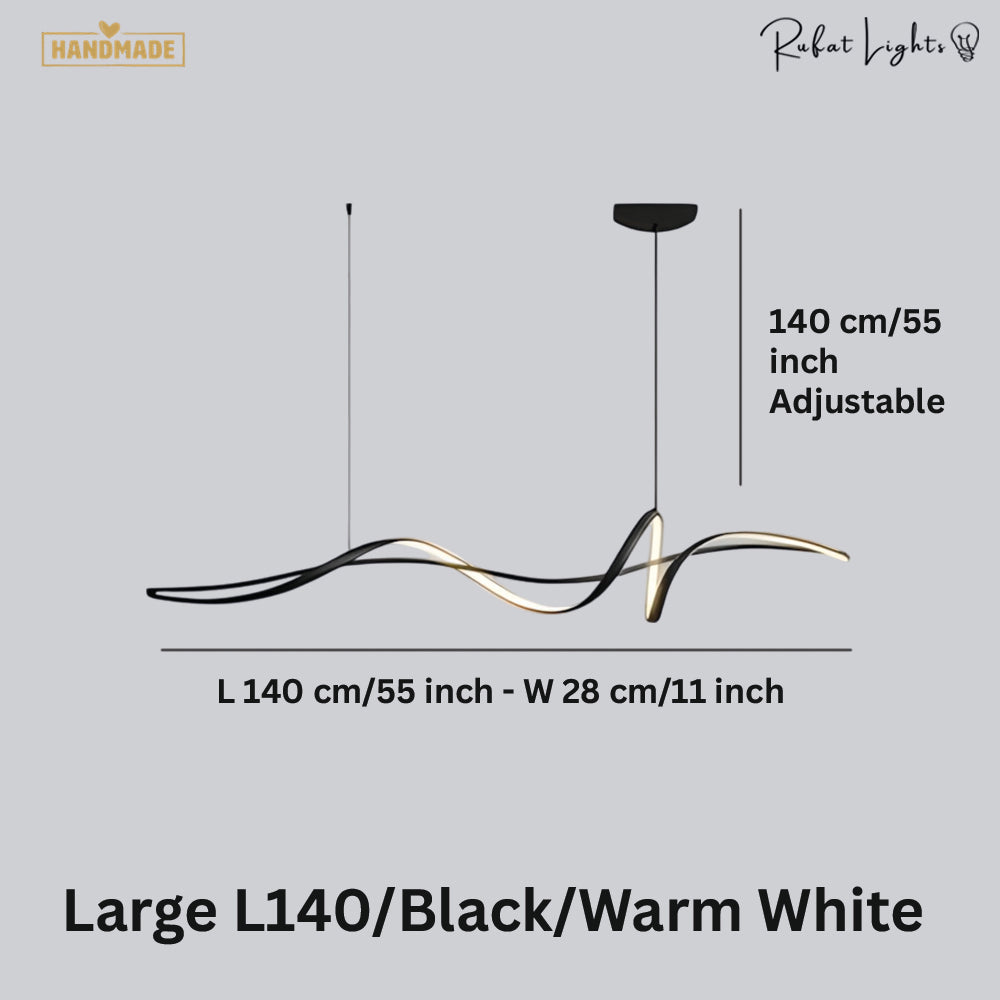 Aluminum Ribbon Shape LED Chandelier