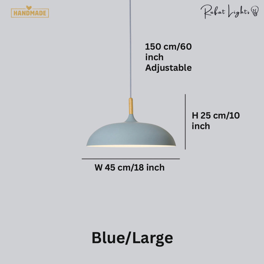 Minimalist Wood & Aluminum Pendant Light